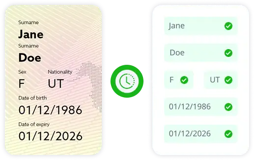 Screen displaying instant verification results in JSON format
