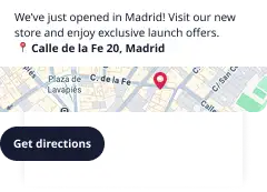 RCS message with shared location and direct link to Google Maps or Apple Maps