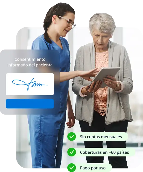 Pacient signant un consentiment informat digital amb validesa legal