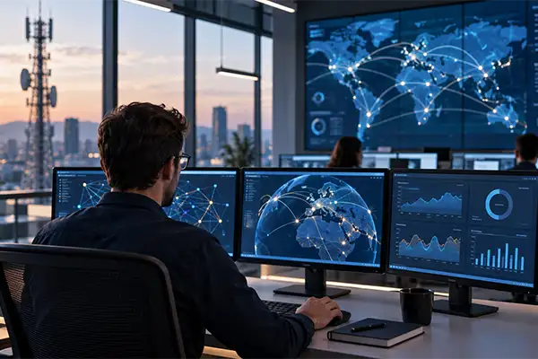 Professional managing telecommunications networks from a network operations centre
