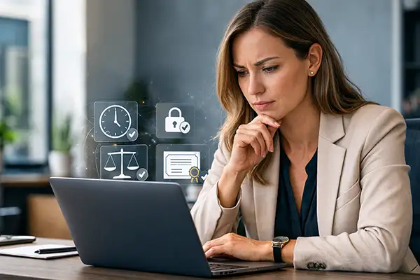 Electronic signature and digital certificate validation on a document with legal proof.